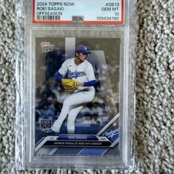 2024 TOPPS NOW ROKI SASAKI PSA GEM MINT 10 Rookie RC No Auto
