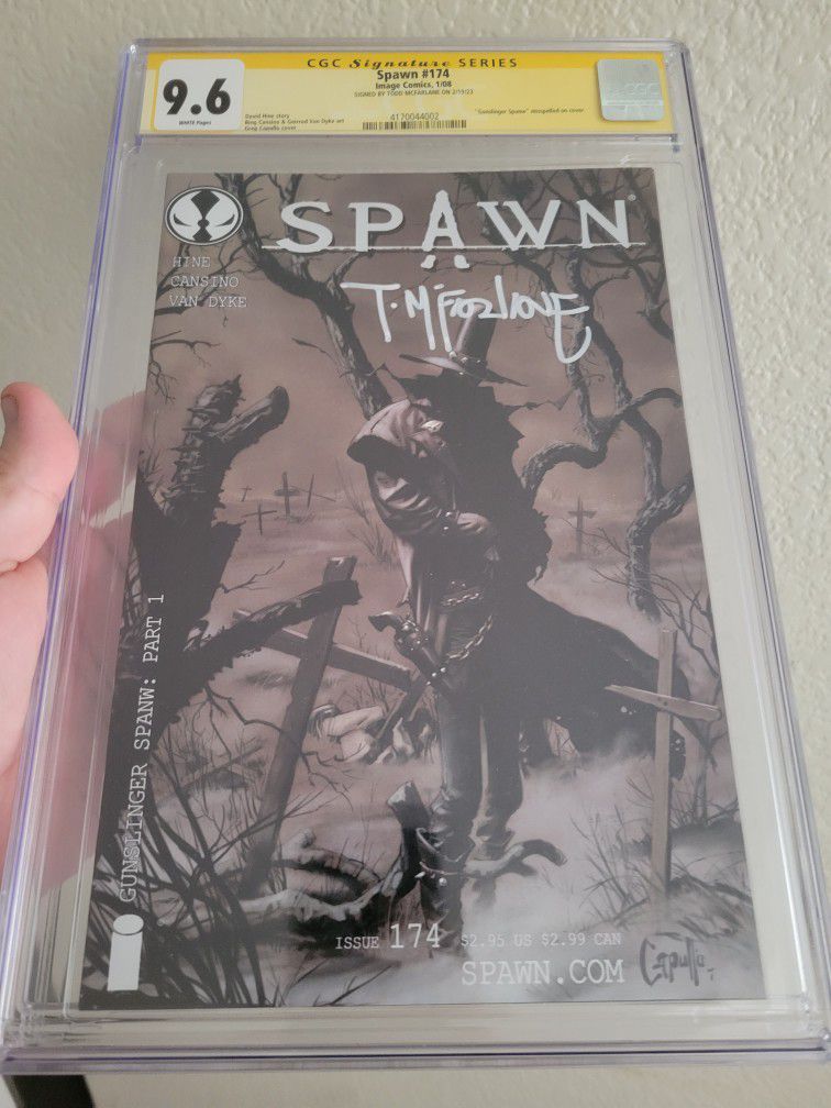Spawn 174 1st Appearance Of Gunslinger Spawn 9.6 Signed By Todd Mcfarlane CGC Comic Book 