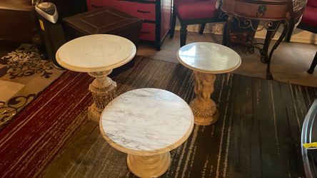 Small marble tables