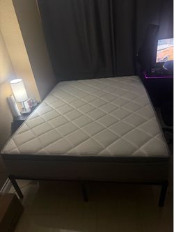 Queen bed and Queen mattress for sale.  Gently used and in excellent condition.  $100 – firm price.