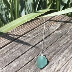 Single Sea Glass Sterling Silver Earring 