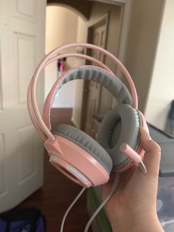 Pink Wired Over-Ear Gaming Headset