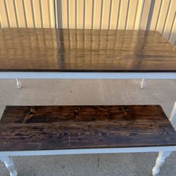 Farm Table And 2 Benches 