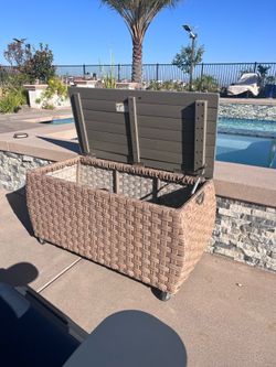 Poolside Basket Storage with Wheels