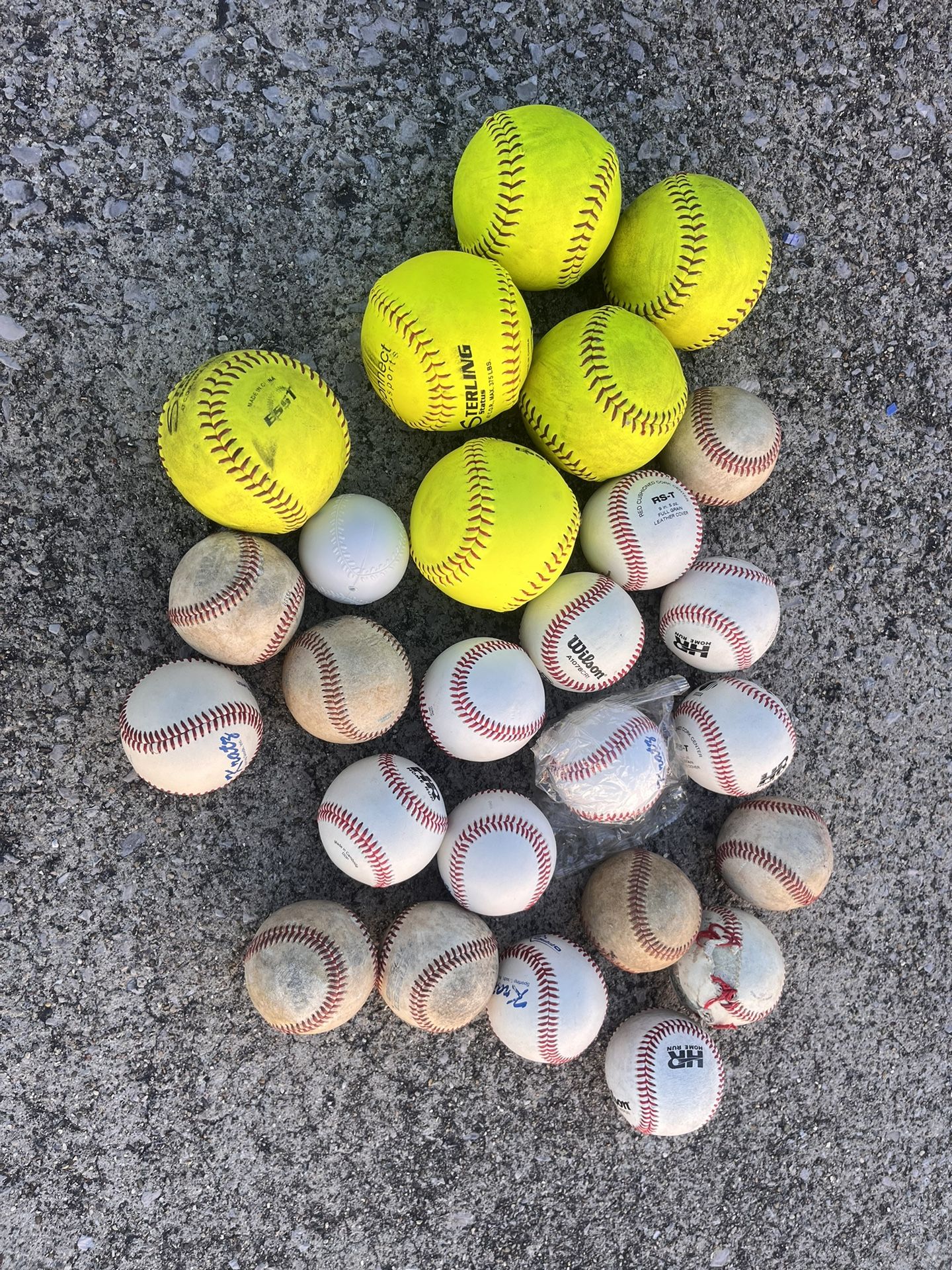 baseballs and softballs