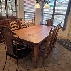 Dining solid wood table w 8 chairs