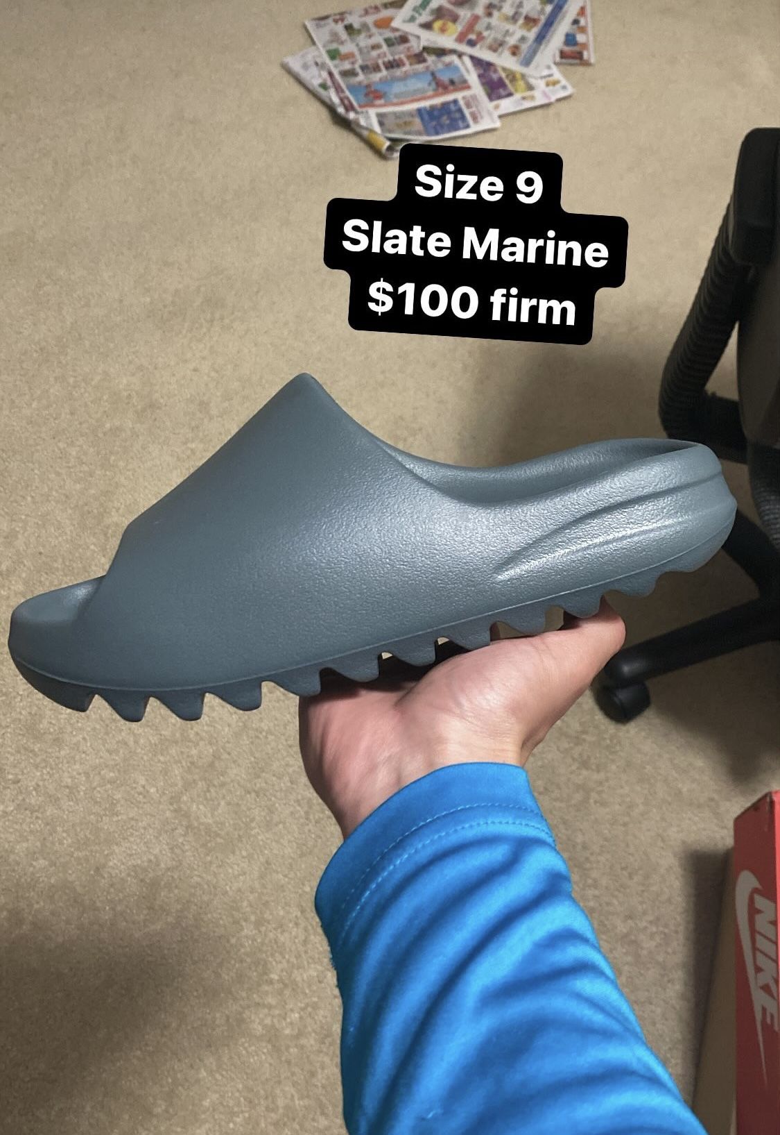 Size 9 - Adidas Yeezy Slide Slate Marine