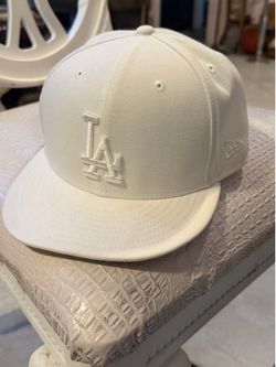LOS ANGELES DODGERS AUTHENTIC MLB NEW ERA PURE WHITE 59FIFTY FITTE 7 7/8 HAT CAP