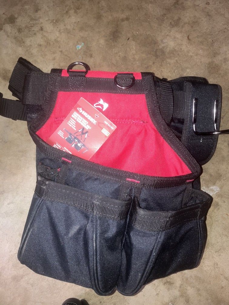 Contractor's Two Bag Tool Belt With Suspenders
