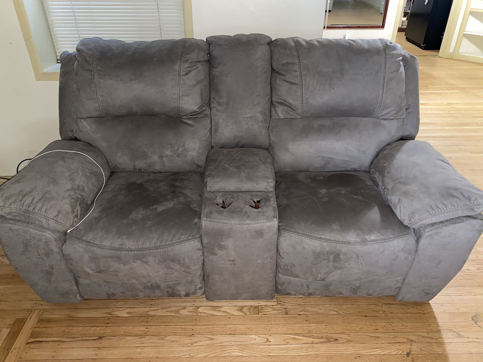 Ashley Furniture, Grey, Electric Loveseat Recliner