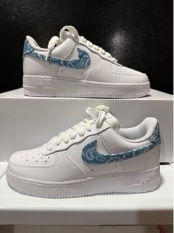 Nike Air Force 1 Low '07 Essential Blue Paisley Women's Size 7.5 DH4406-100