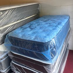 Twin Size Mattress Pillow Top 14” Inches  Excellent Comfort Also Available: Full, Queen And King New From Factory With Its Plastic Same Day Delivery