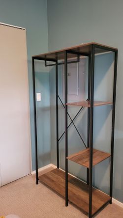 Industrial Open Bookshelf/Rack with Metal Frame