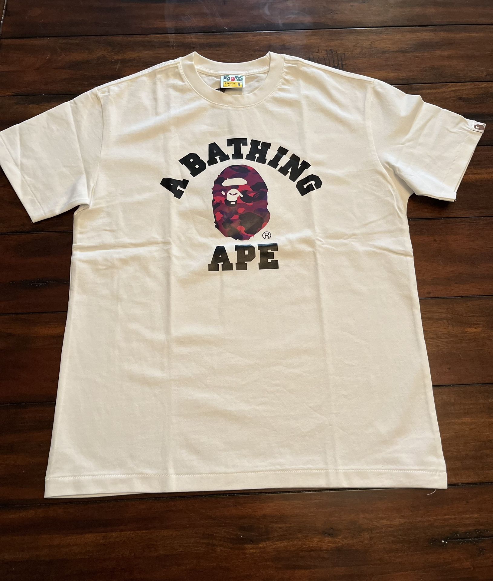 BAPE Purple & White Camo College Tee