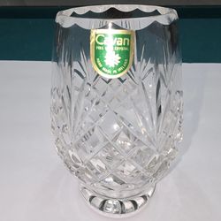 Vintage Cavan Crystal 4.5" footed posy vase, handmade in Ireland. Rare.
