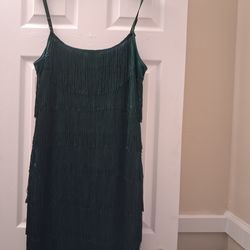 Dark green flapper girl dress size sm