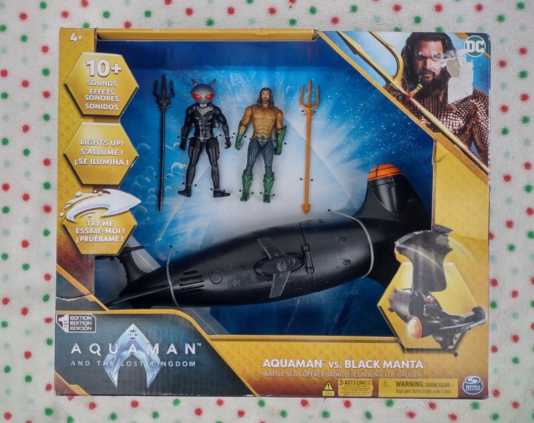 DC Comics Aquaman vs Black Manta Action Figure Battle Set with Submarine - New