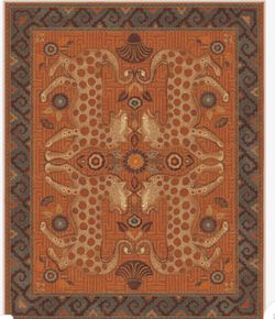 9 x 12 Terracotta Animal Print Rug