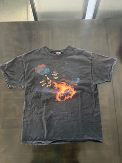Harley-Davidson Skull Dice Flame T-Shirt Staten Island New York Size L Graphic
