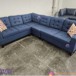 New Sectional Navy And Black 