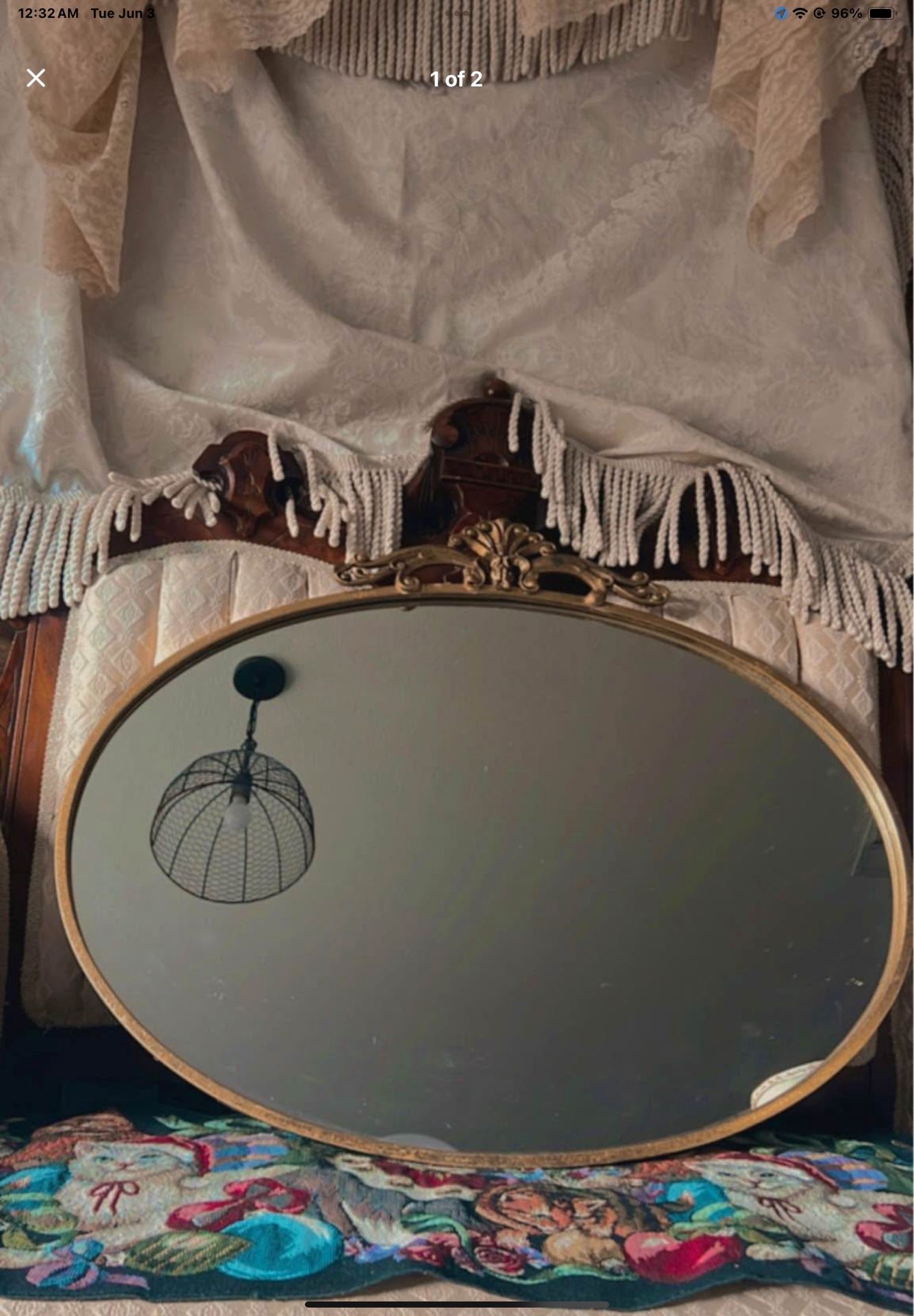 Vintage Large Gold Pretty Mirror