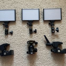 Camera Equipment Lot, Sinnofoto Q02, Calumet MF6820, Tolifo LED Photo/ Vid Light