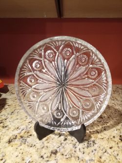 Vintage Irena Round Crystal Serving Platter  11 1/2"