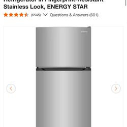 Frigidaire 27.6 in. 14 cu. ft. Top Freezer Refrigerator in Fingerprint-Resistant Stainless Look, ENERGY STAR