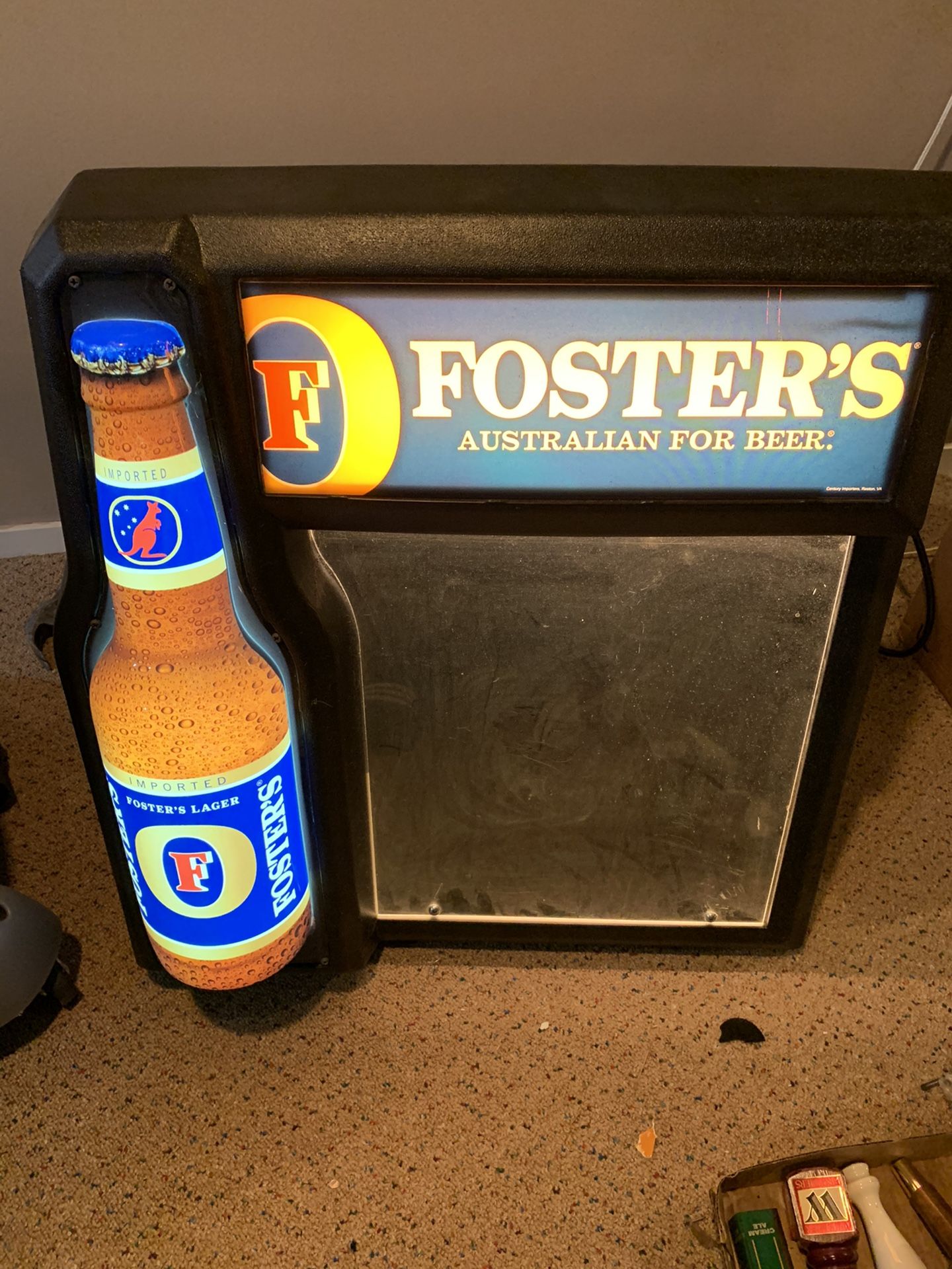 Fosters Menu board