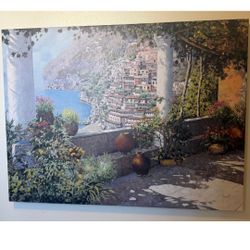 La Terrazza a Positano Wall Art by Guido Borelli – 40x30 Canvas Print – Stunning Italian Coastal View
