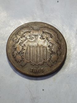 1865 2 Cent Piece Fine Condition