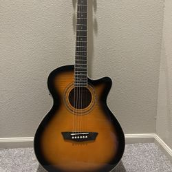 Washburn EA-15 Festival Series Acoustic-Electric Guitar Tobacco Burst And Road Runner RR20M Boulevard series OM Acoustic guitars bag 