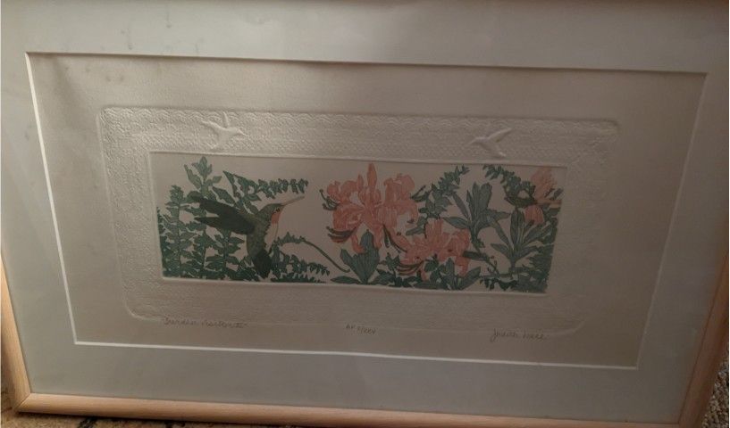 Judith Hall Print Custom Framed Ready For You. AP X /XXX FRAGMENT PLEXIGLASS CUSTOM FRAMED PASTEL HAND FINISHED WOOD FRAME