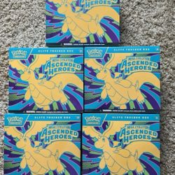 Pokemon Ascended Heroes Elite Trainer Box Lot Of 5