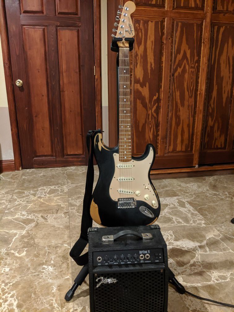 Stratocaster Guitar and Amp