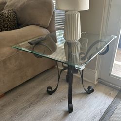 Glass Coffee Table And Two Matching Glass End Tables