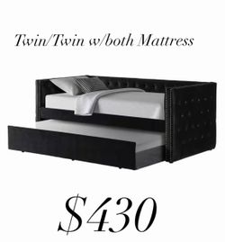 Twin/Twin Day Bed + 2 Mattress 