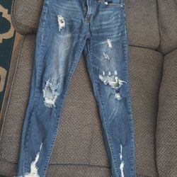 Distressed Ripped Jeans, $5 Dlls, Size 5