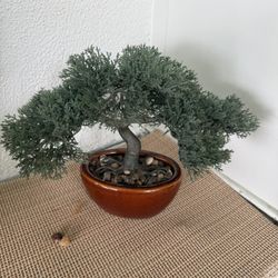 Artificial juniper bonsai tree
