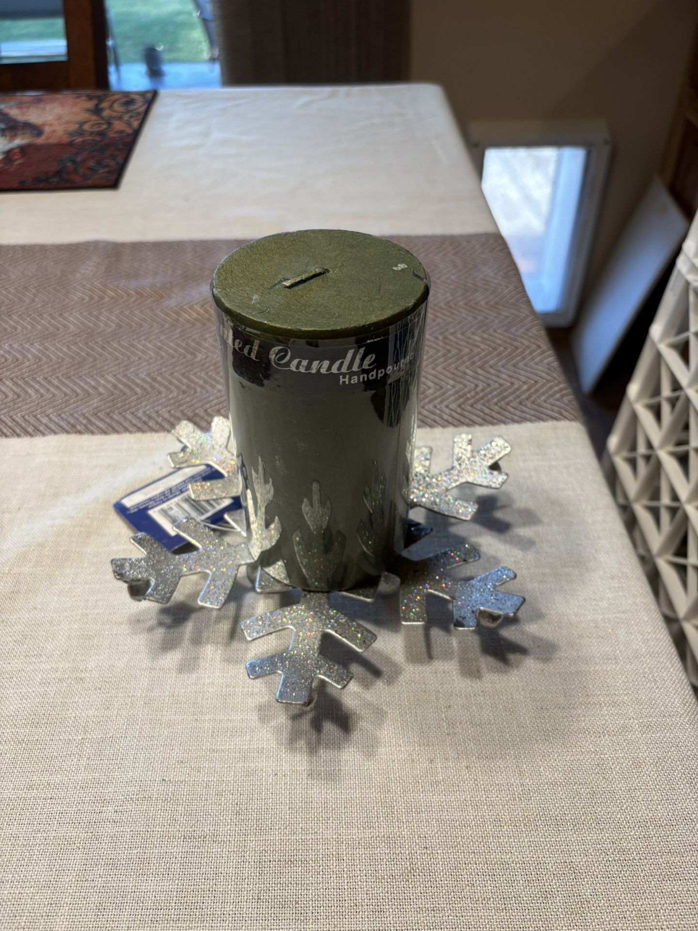 Candle holder with candle