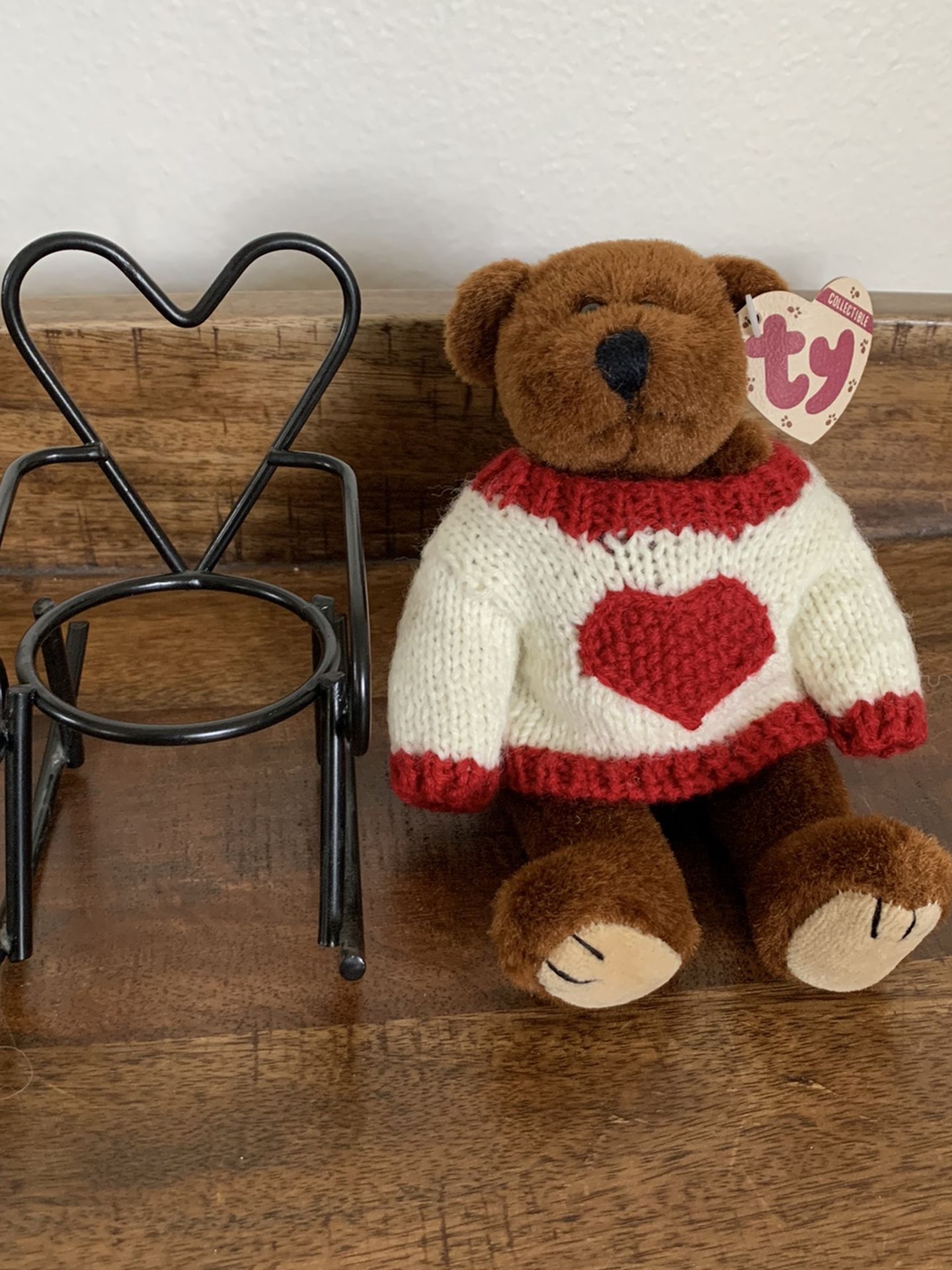Ty Valentines Teddy Bear With Rocking Chair