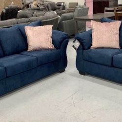 Darcy Blue Living Room Set (sofa , Loveseat ,couch ,sectional Options 