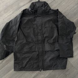 Tru-Spec Military Parka Jacket Mens XL Black Hooded H20 Proof ECWCS Performance