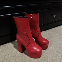 Lamoda Red Heeled Boots
