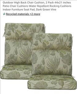 New set of 2 patio chairs cushions