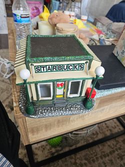 RARE Vintage Starbucks Coffee Store Pike Place Fish Market Christmas House 1999