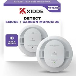 Kidde Smoke and Carbon Monoxide Detector, 10-Year Battery Powered, with Voice Alerts, LED Status Lights, 85 dB Alarm, 5 inches, 30CUD10-V, 1 Pack