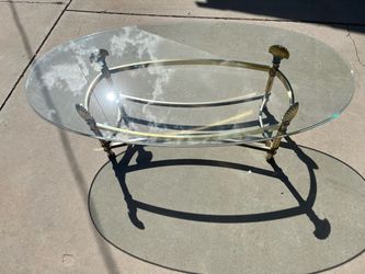 Glass & Brass Shell Coffee Table