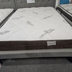 Brand New 12" Thick Organic Cotton Queen Pillowtop Soft Mattress