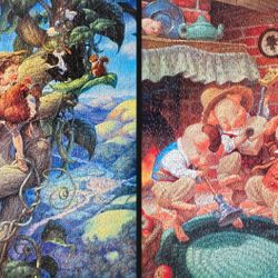 Jack and the Beanstalk, The Three Little Pigs 1000 Piece Jigsaw Puzzle Completed